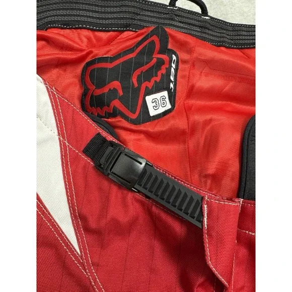 Vintage Fox Racing 180 Pants Mens 36 Red Black White Motocross Bike Leather Y2K - Picture 5 of 16